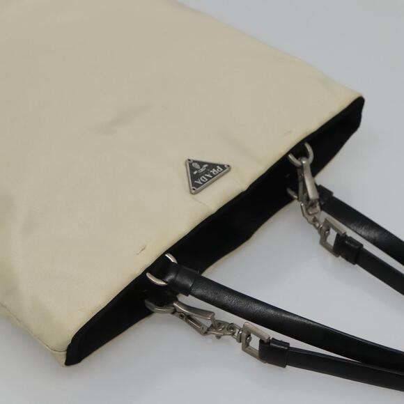 PRADA Hand Bag Nylon White Silver - Picture 6 of 12